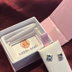 Kiddie Kraft Pink Cat Stud Earrings for Kids